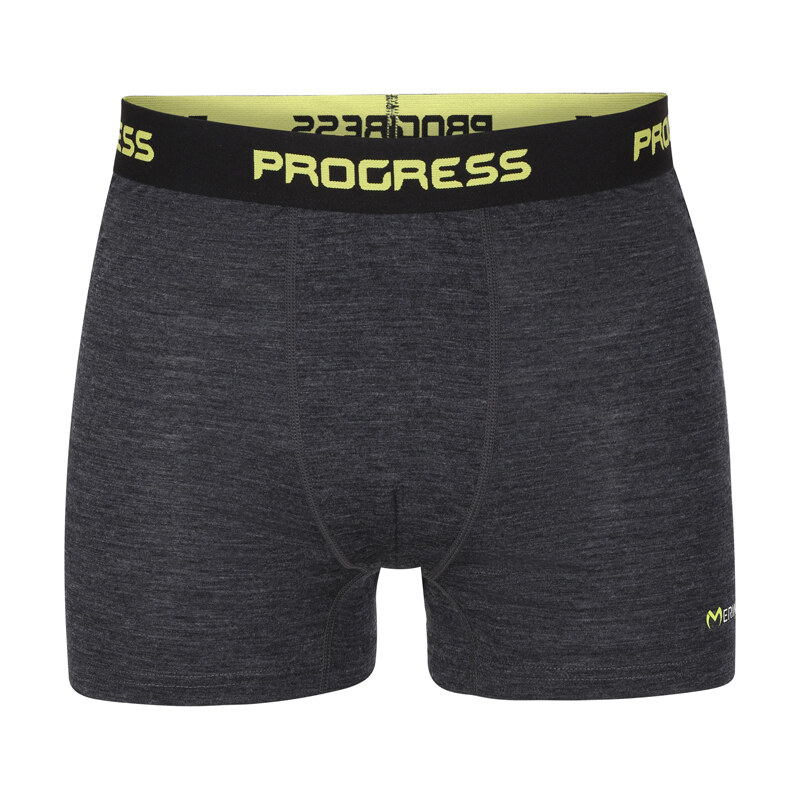 Pánské merino boxerky PROGRESS MW SKN 170 černý melír