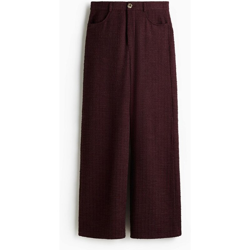 H&M - Kalhoty z buklé - Vínová