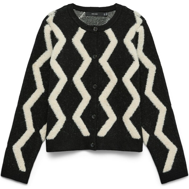 VERO MODA Kardigan 'VMARGIE' černá / bílá
