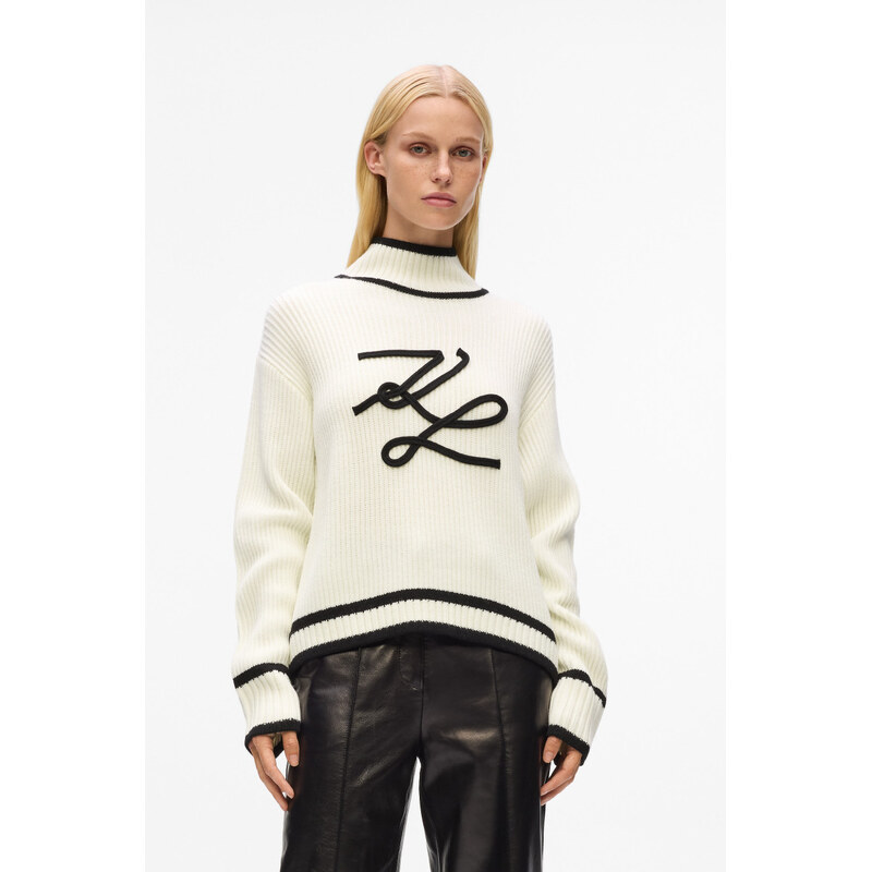SVETR KARL LAGERFELD SOUTACHE AUTOGRAPH KNIT