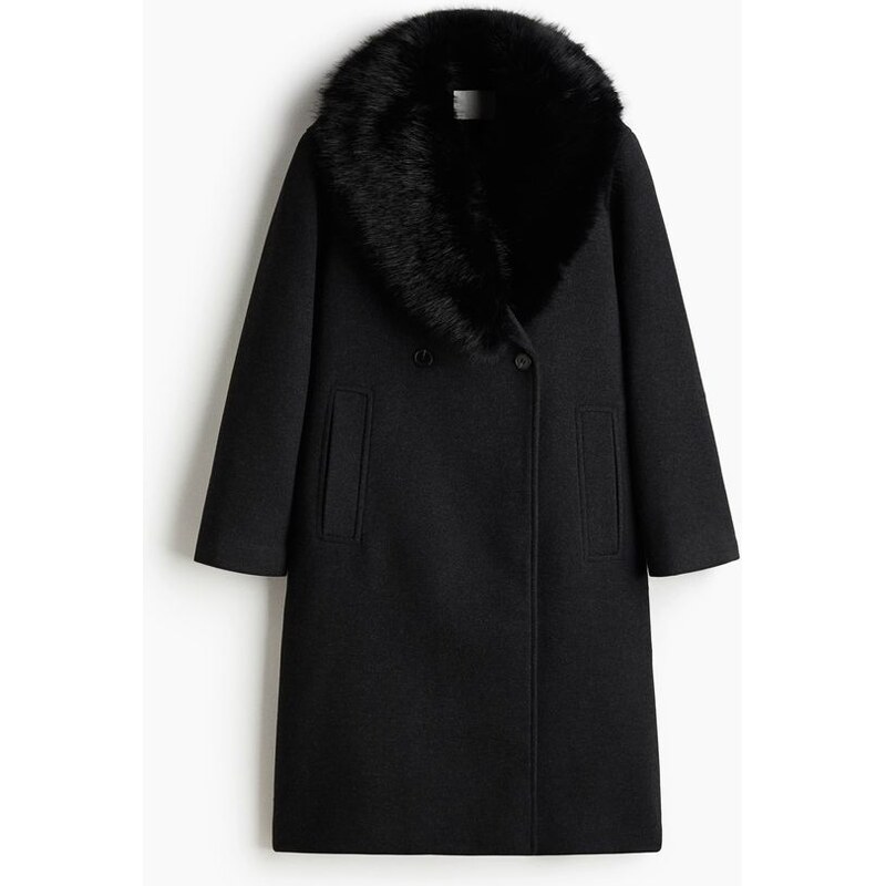 H&M - Dvouřadový kabát - Černá