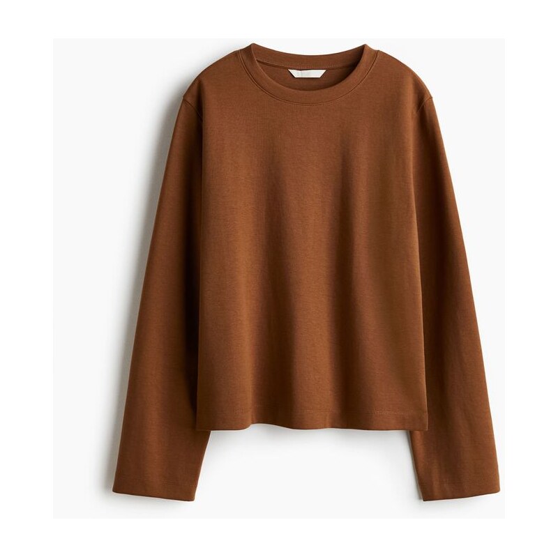 H&M - Tops interlockem - Hnědá