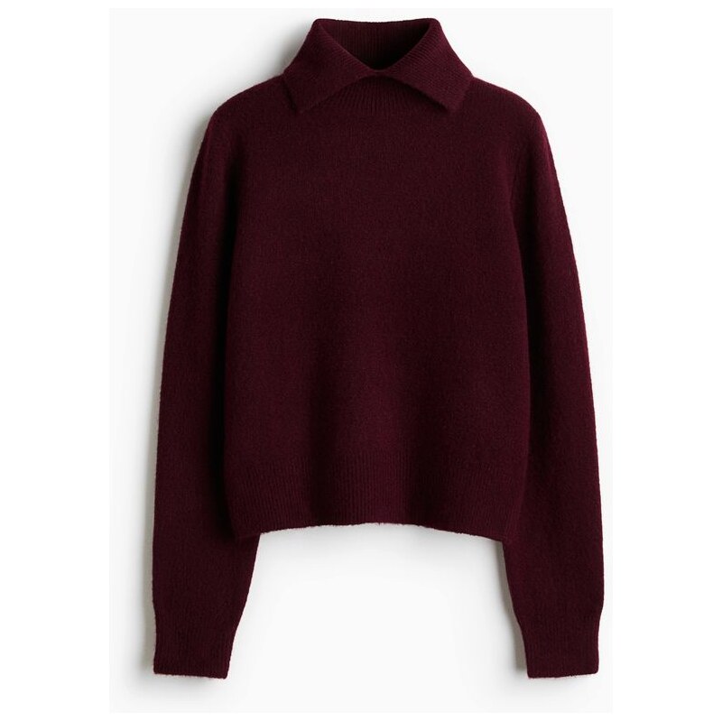 H&M - Svetrs rolákem - Vínová