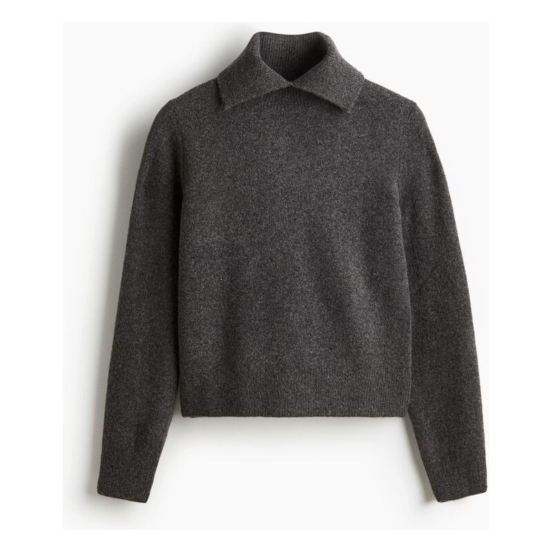 H&M - Svetrs rolákem - Tmavě Šedá