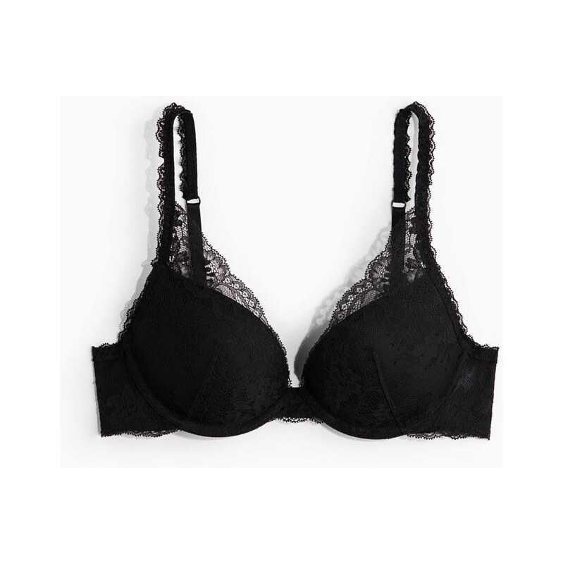 H&M - Krajková super push-upka - černá 109352942