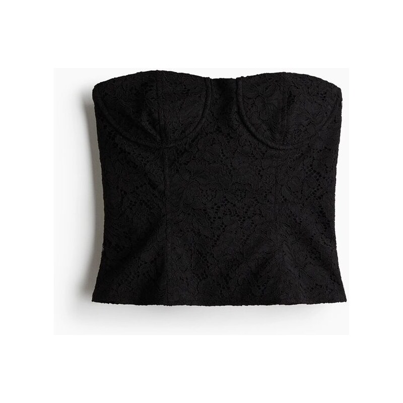 H&M - Krajkový bustier - Černá