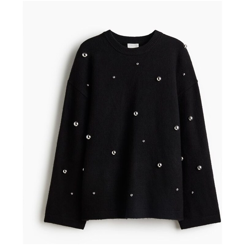 H&M - Svetrs cvočky - Černá