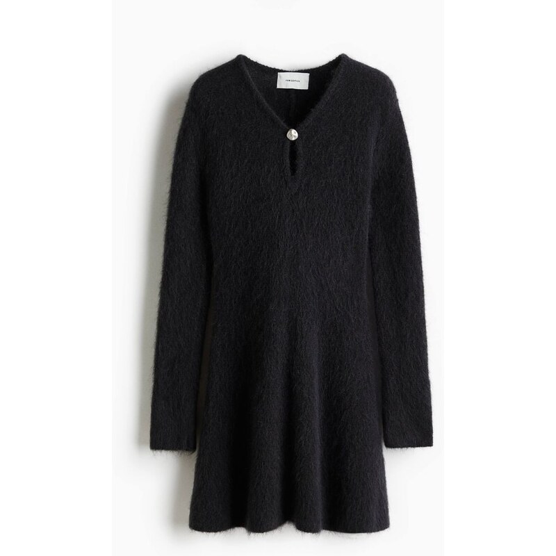 H&M - Šaty z mohérové směsi - Černá