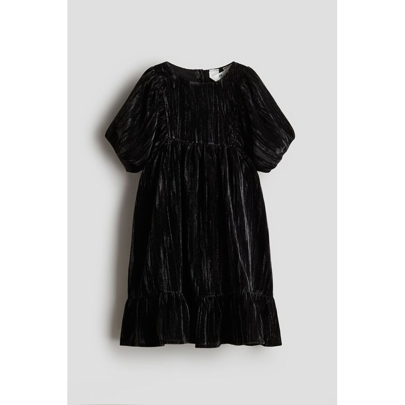 H&M - Šaty z mačkaného sametu - Černá