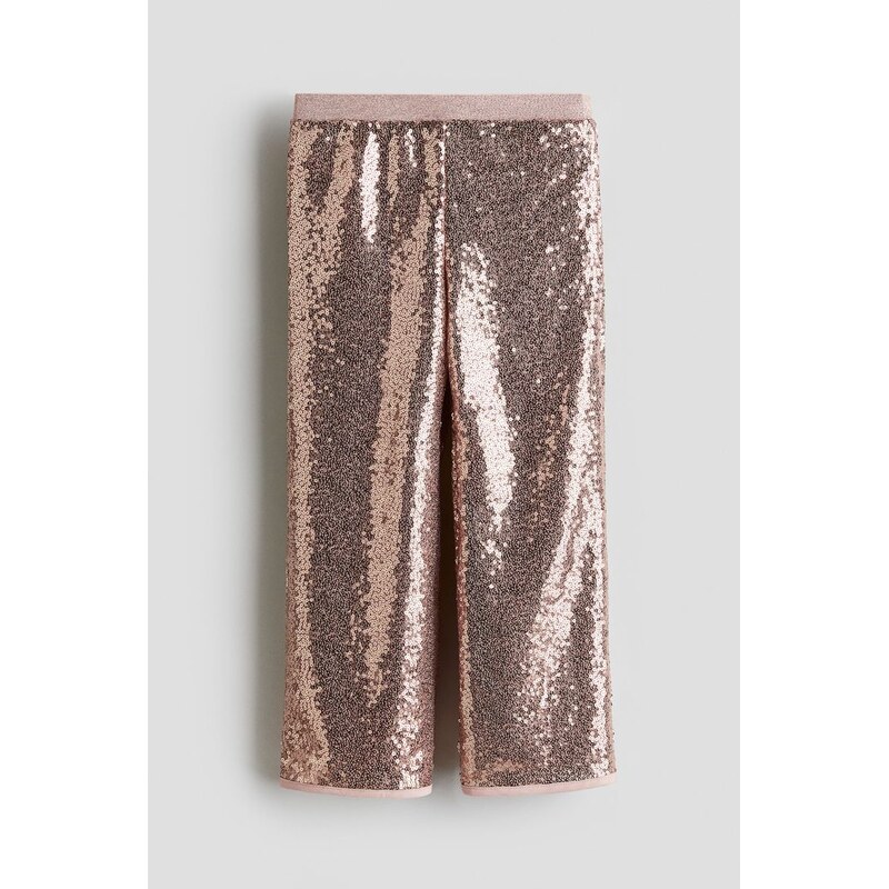 H&M - Flitrové kalhoty - Růžová