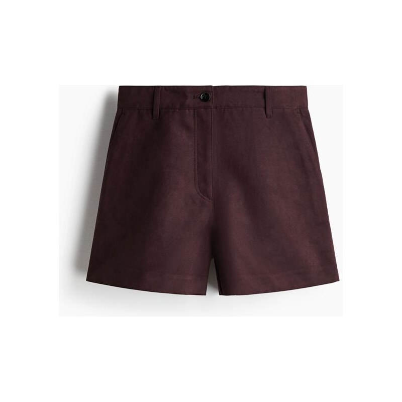 H&M - Šortkys vysokým pasem - Vínová