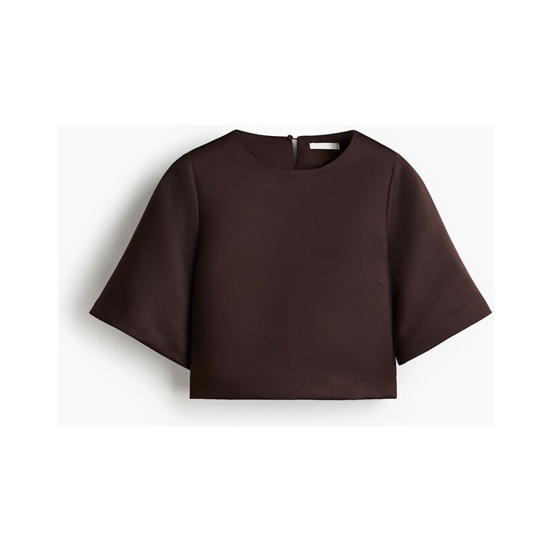 H&M - Krátké tílko - Tmavě Hnědá