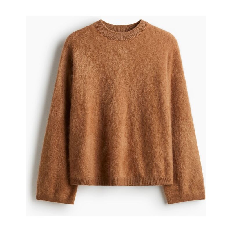 H&M - Česaný kašmírový svetr - Světle Hnědá