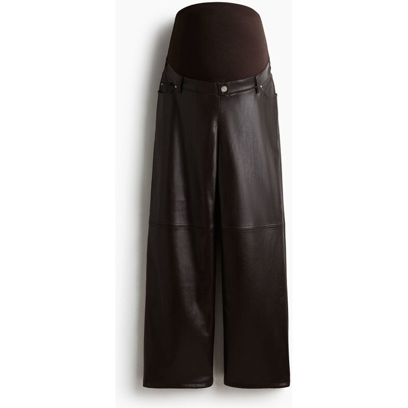 H&M - MAMA Rovné kalhoty - Tmavě Hnědá