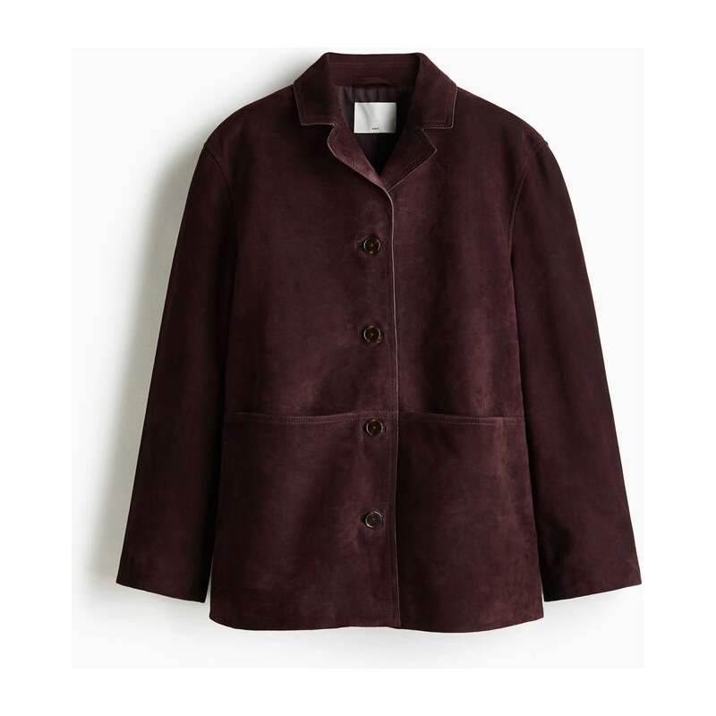 H&M - Semišová bunda - Vínová