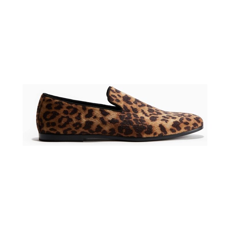 H&M - Mokasíny - Béžová/Leopardí Potisk