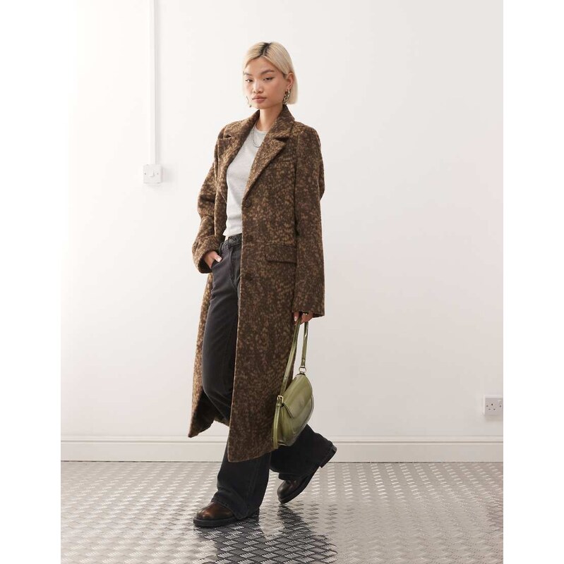 Reclaimed Vintage maxi duster coat in deer animal print-Multi