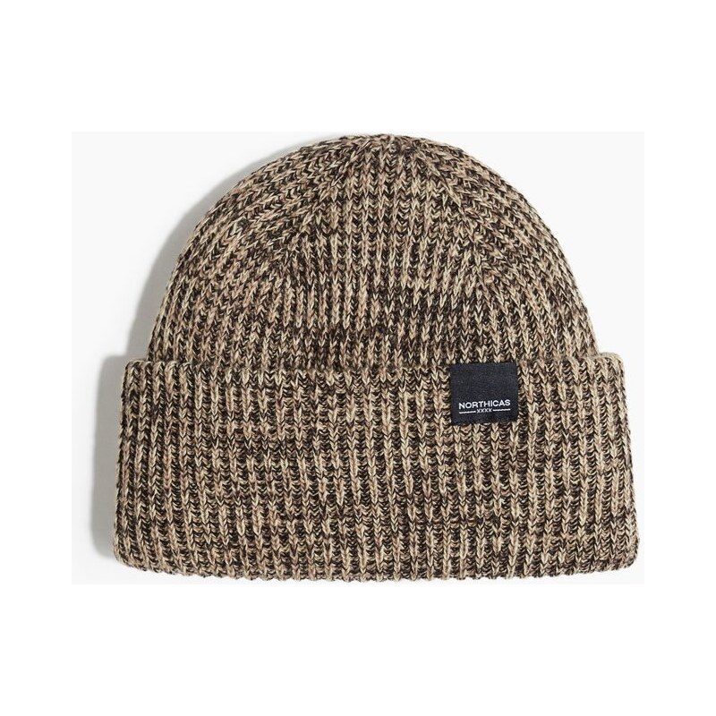 H&M - Čepice z žebrovaně pletené vlněné směsi - Hnědá/Béžová