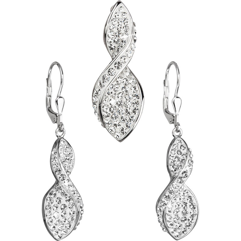 Stříbrné souprava s krystaly Swarovski spirála 39179.1