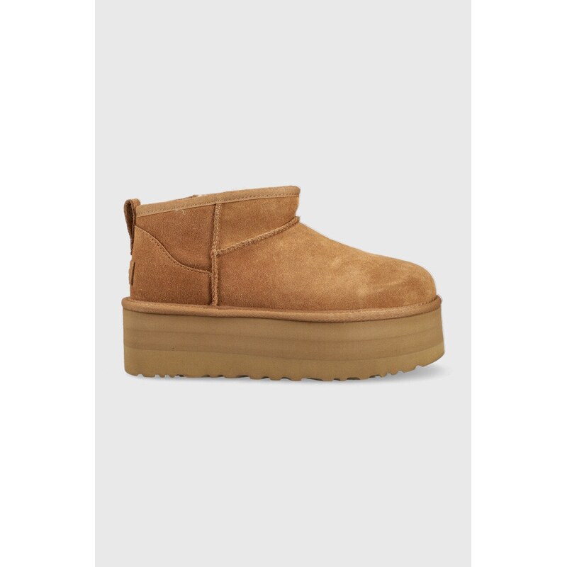 Semišové sněhule UGG W Classic Ultra Mini Platform 73968293