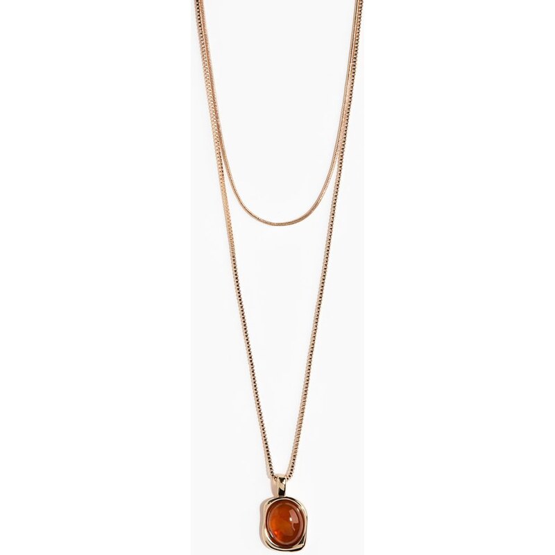 H&M - Dvouřadý náhrdelníks přívěsky - zlatá 109354170