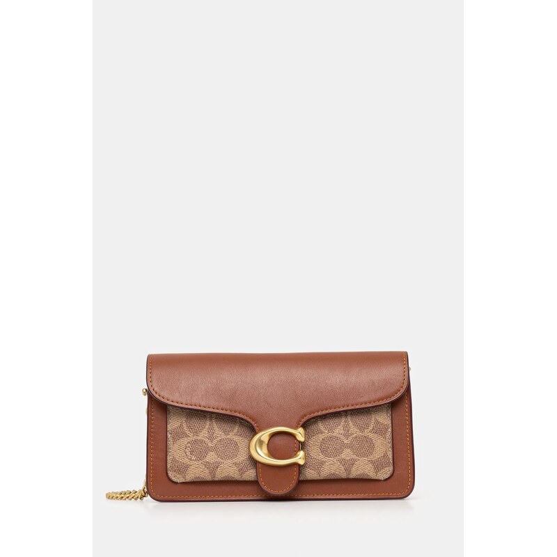 Kožená kabelka Coach Tabby Chain Clutch In Signature Canvas 76671439