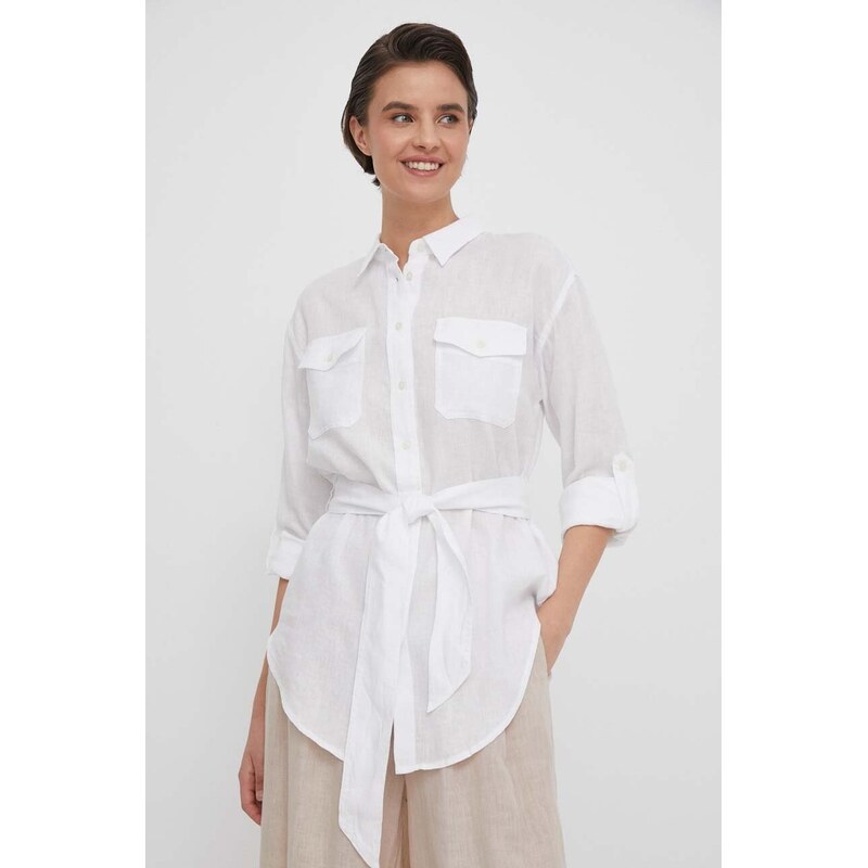 Lněná košile Lauren Ralph Lauren 90893384