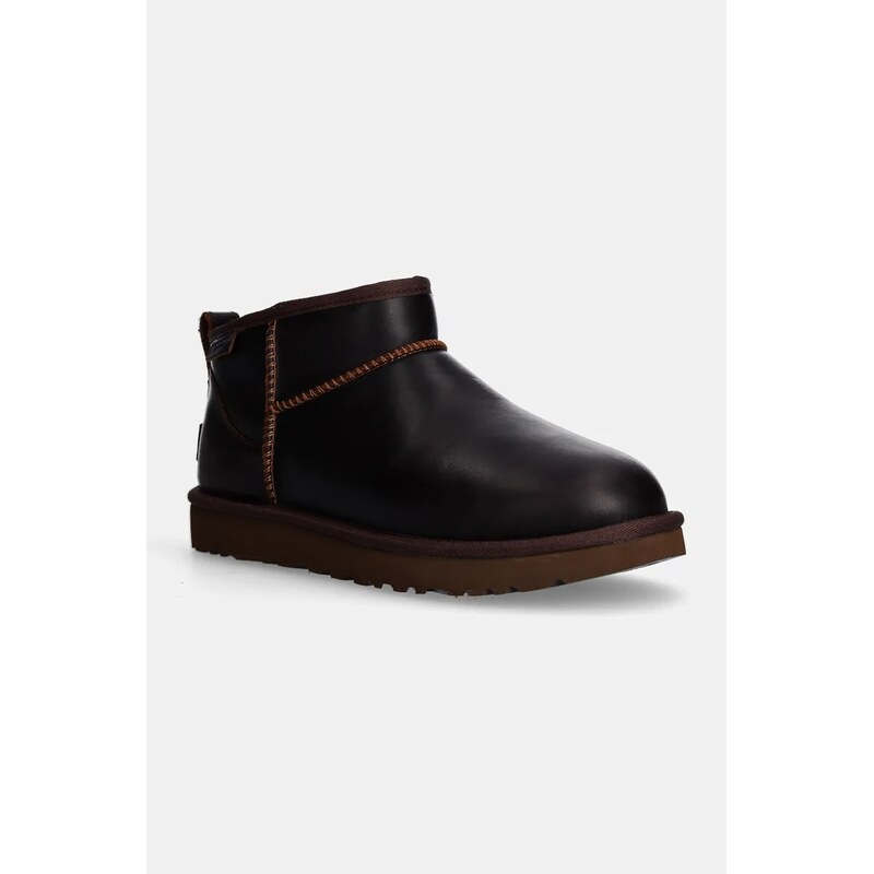 Kožené sněhule UGG Classic Ultra Mini Lthr Regen 100484568