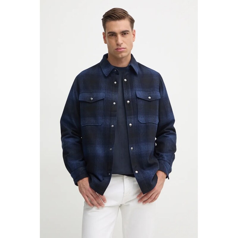 Vlněná košilová bunda Tommy Hilfiger