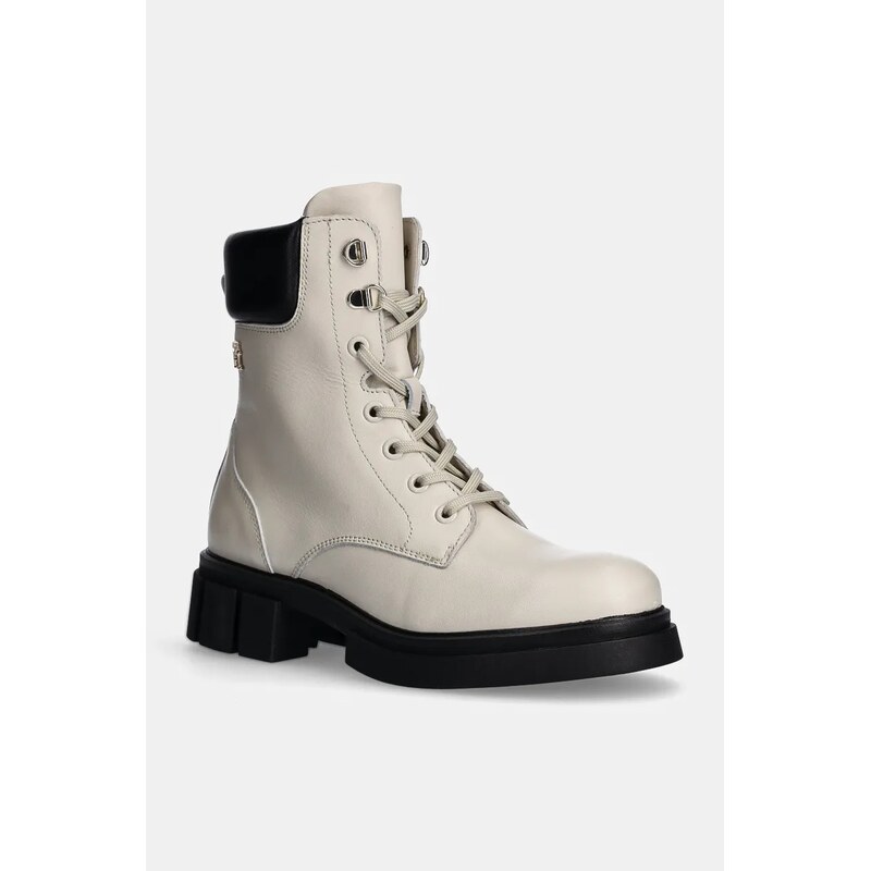 Kožené workery Tommy Hilfiger LACE-UP BIKER LEATHER 100715498
