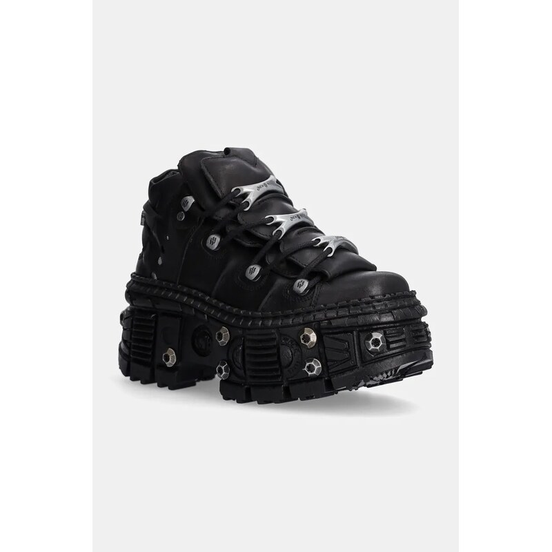 New Rock Kožené tenisky New Rock Crust Negro + Tank Casco Negro