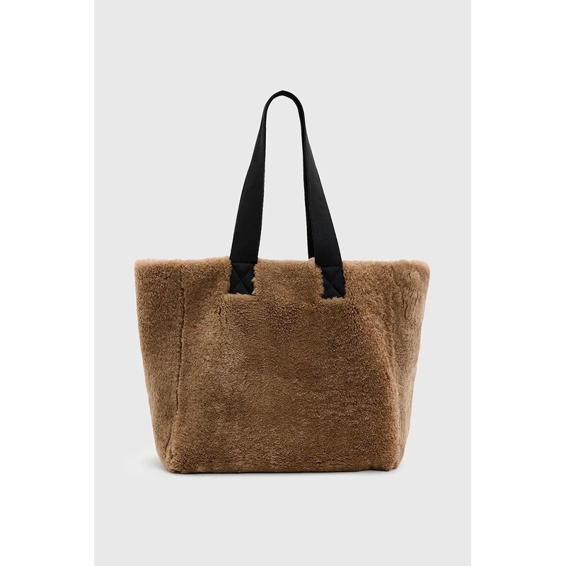 Oboustranná kožená kabelka AllSaints IZZY SHEARLING 101169644