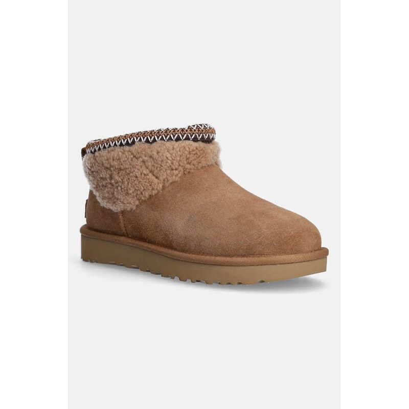 Semišové sněhule UGG Classic Ultra Mini Maxi Curly 101926671