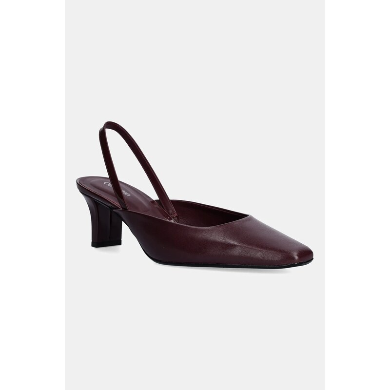 Kožené lodičky Calvin Klein HEEL SLING PUMP 50 - LTH