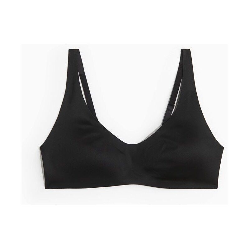 H&M - Vyztužená měkká podprsenka z mikrovlákna - černá 108637819