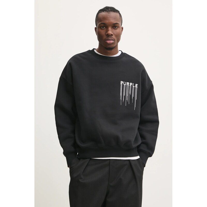PURPLE BRAND Bavlněná mikina PURPLE BRAND HWT FLEECE CREWNECK