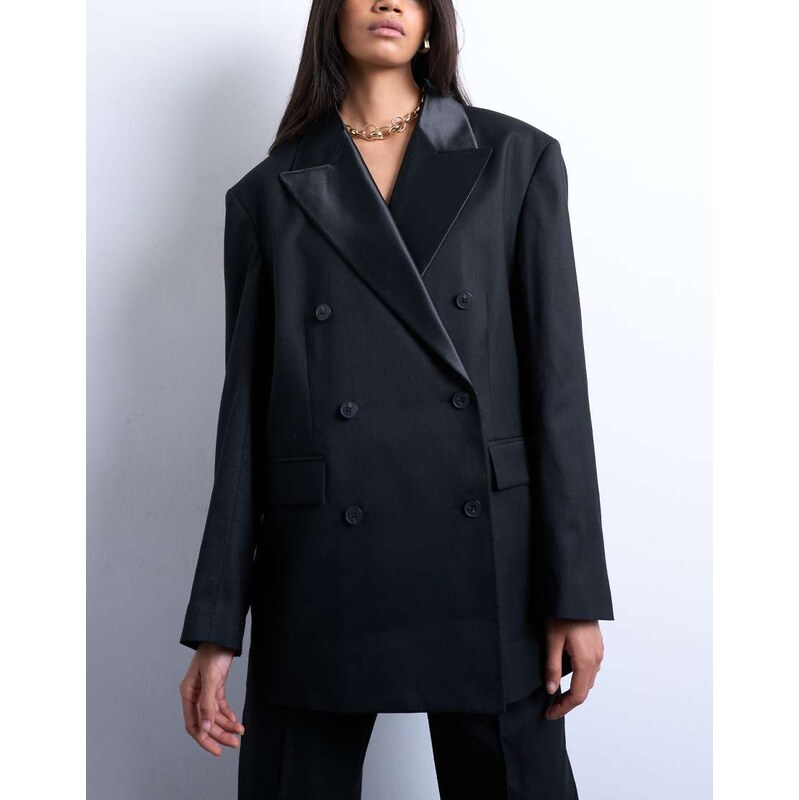 Topshop 6 button double breasted tuxedo suit blazer co ord in