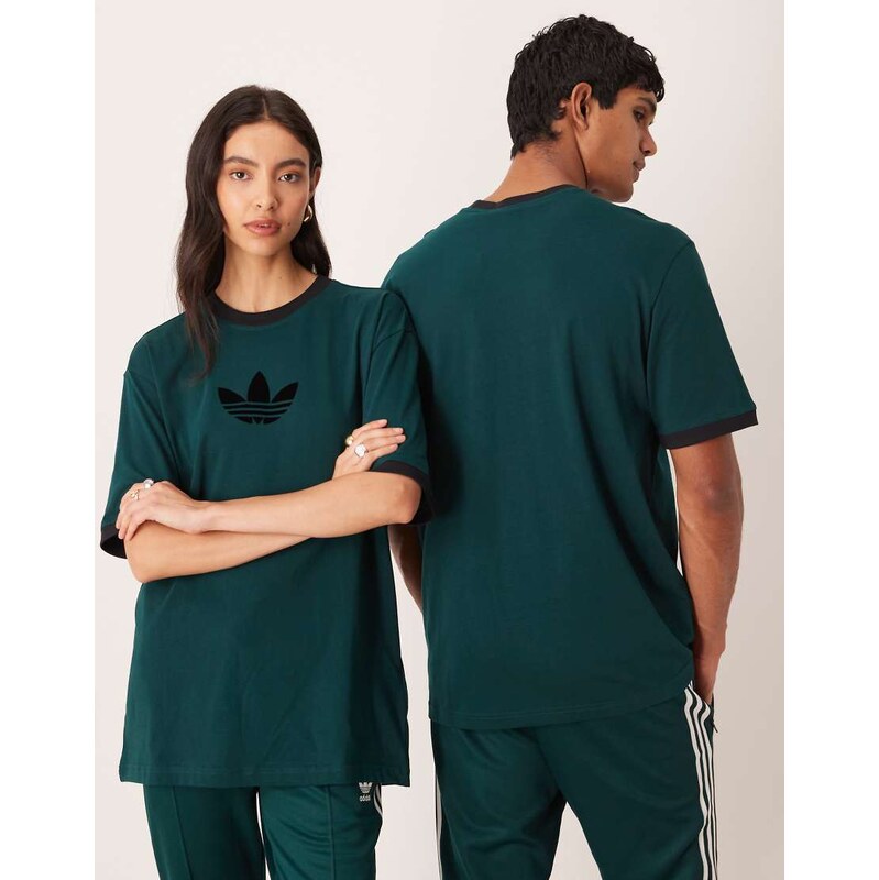 adidas Originals Centre Trefoil oversized t-shirt in dark green