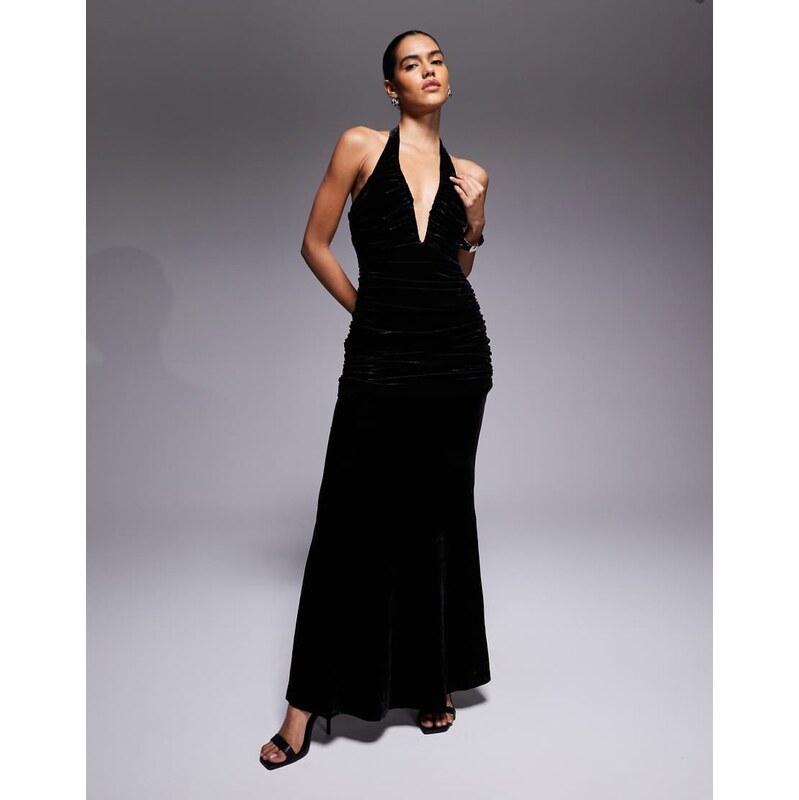 Bardot Elvira halter maxi dress in black 109362692