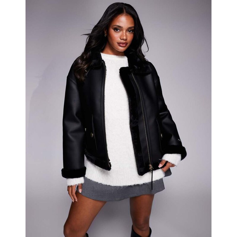 Armani Exchange biker jacket in black 109362951