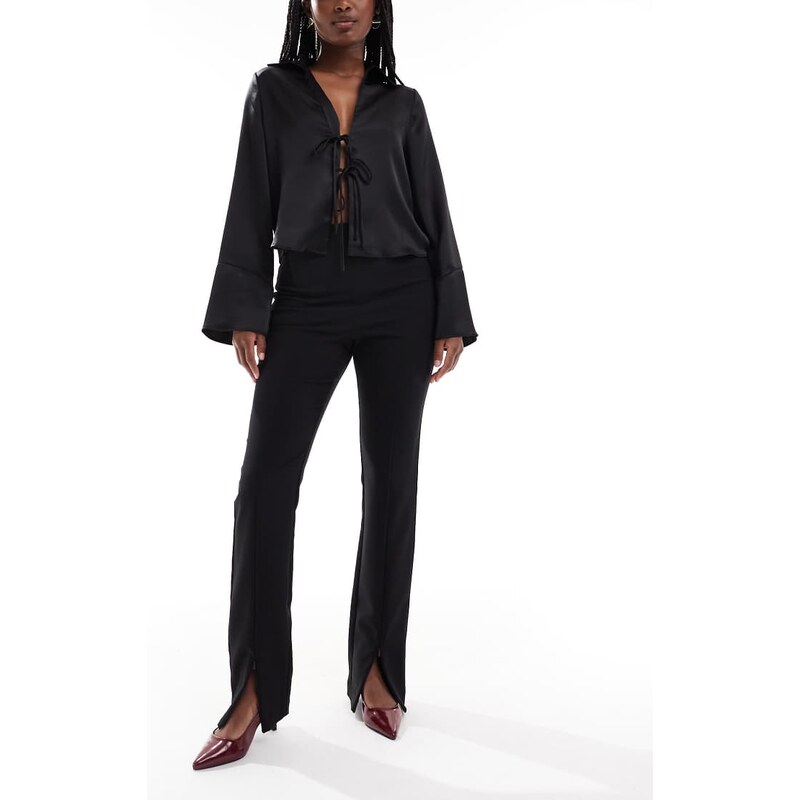 ASOS DESIGN tailored skinny trousers with zip front detail in