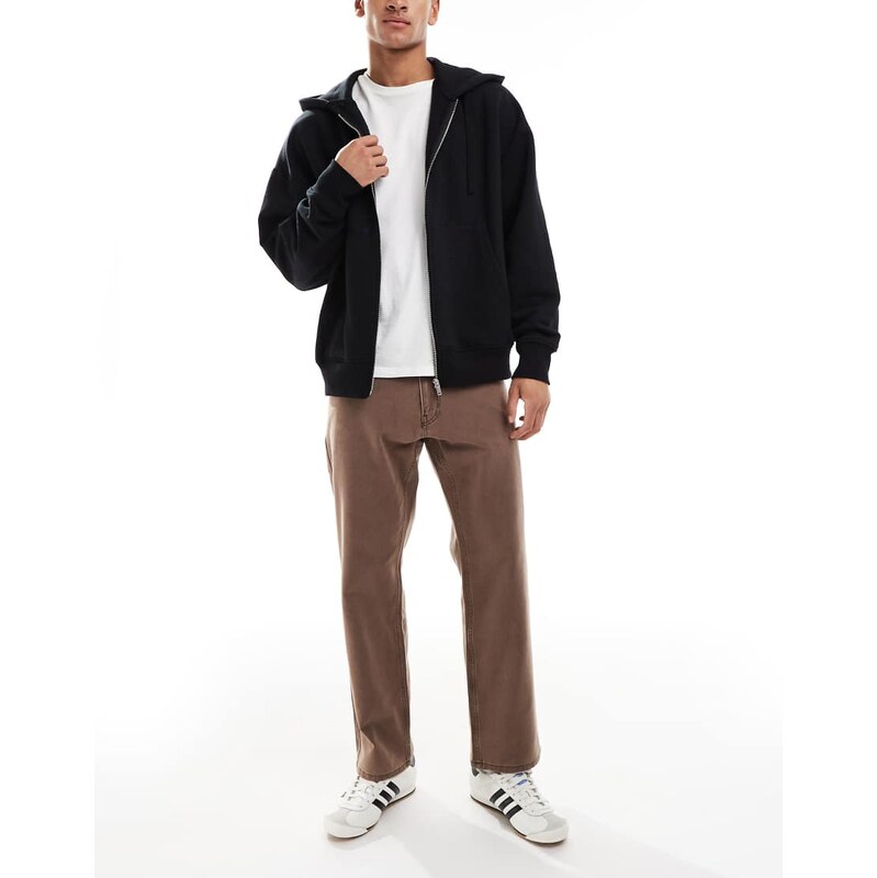 ASOS DESIGN straight jeans in brown wash