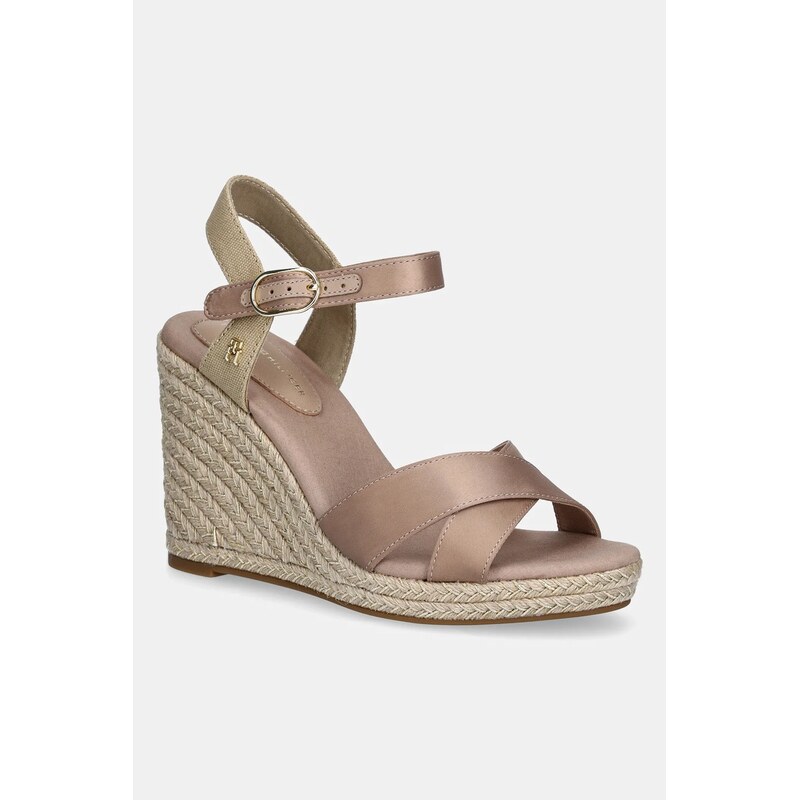 Sandály Tommy Hilfiger SATIN HIGH WEDGE ESPADRILLE 105255264