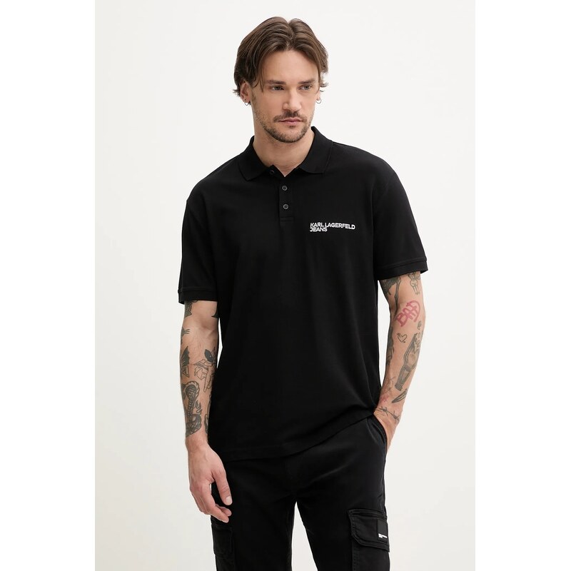 Karl Lagerfeld Jeans polo pánské bavlněné