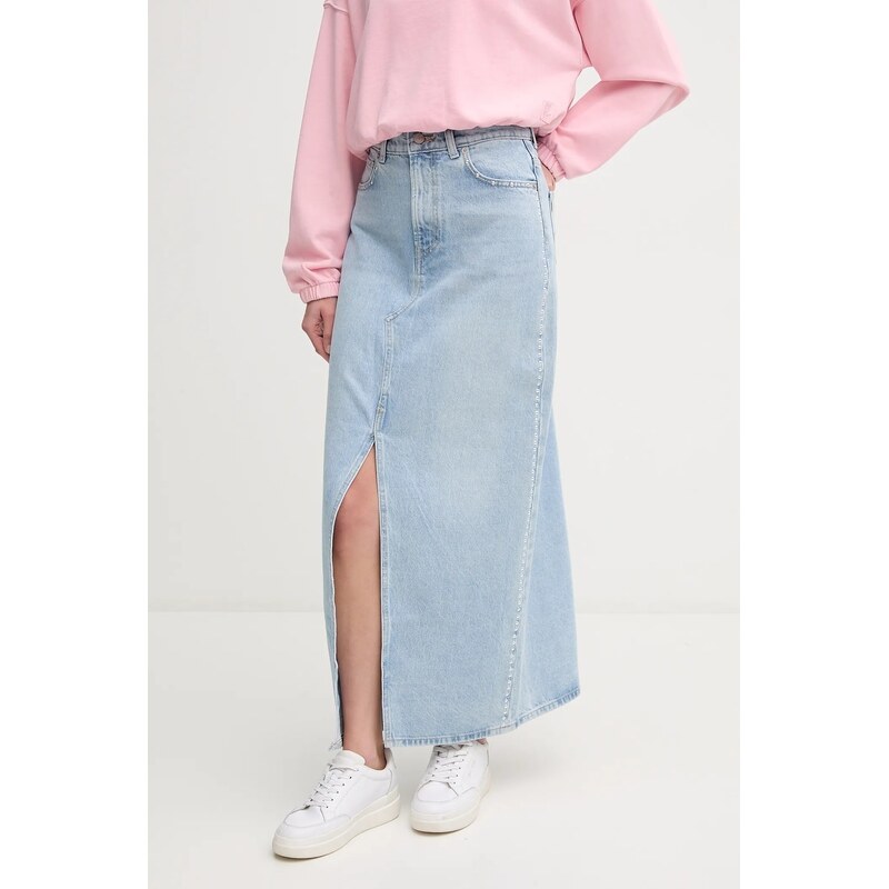 Bavlněná džínová sukně Pepe Jeans MAXI SKIRT HW STUD 105873346
