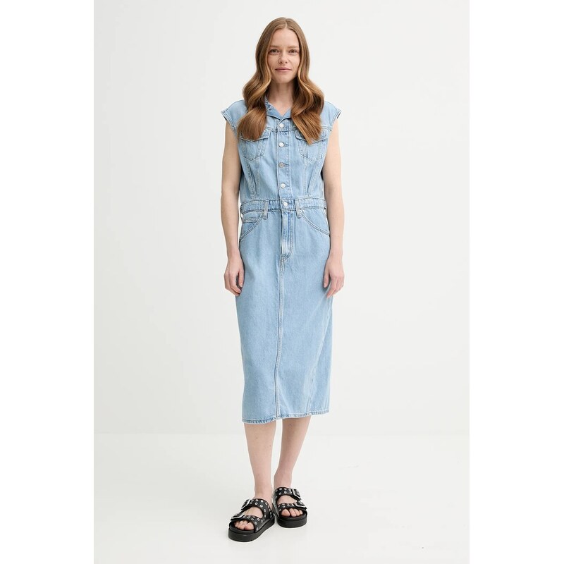Levis Džínové šaty Levis ICONIC SLEEVELESS DRESS