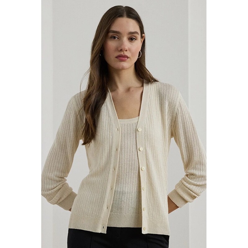 Lauren Ralph Lauren Lněný kardigan Lauren Ralph Lauren