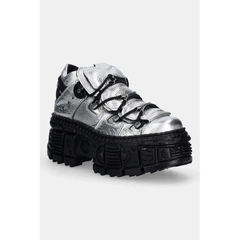 Kožené boty New Rock Floater Plata, Tank Casco Negro Sin 106917531