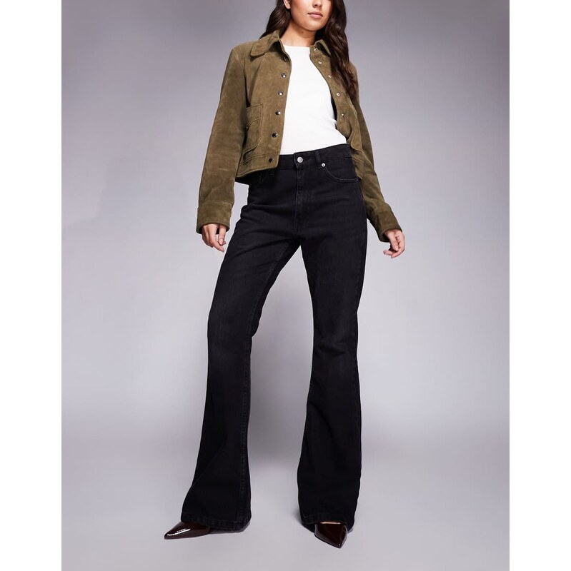 ASOS DESIGN 90s flare jean in washed black