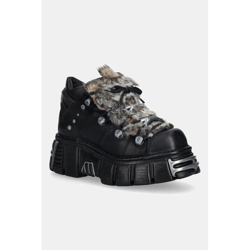 Kožené tenisky New Rock M-106NPELO-C1 CRUST NEGRO 109345302